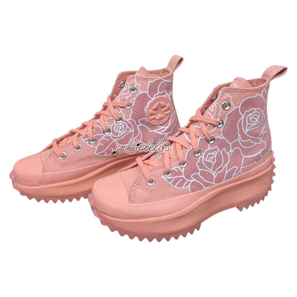 Converse x Natasha Cloud Run Star Hike Floral Pink Quartz Platform Sneaker 5 - Picture 4 of 11